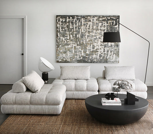 Modern Minimalist Modular Sofa Set – 2, 3, and 4-Seater Options with Sectional and Ottoman Designs